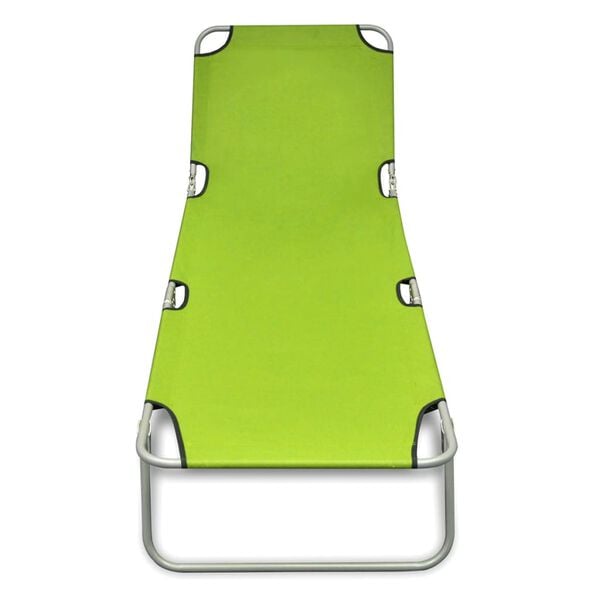 vidaXL Sun Lounger Apple Green Polyester One Size Foldable Sun Lounger