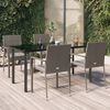 vidaXL Garden Dining Set Black and Grey PE Rattan, Steel, Tempered Glass