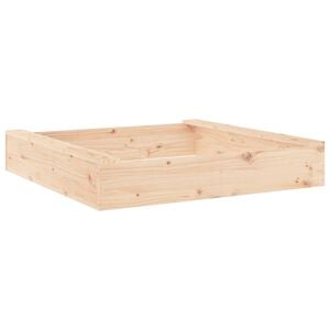 vidaXL Sandbox Natural wood Solid pine wood 43.7 in x 43.7 in