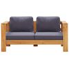 vidaXL Sofa Bench Dark grey, Teak Solid acacia wood, polyester Medium