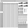 vidaXL Garden Fence 5 pcs Grey 27.89 x 2.62 ft Powder-coated Steel