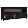 vidaXL TV Cabinet Black Solid pine wood, metal