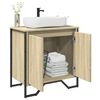 vidaXL Bathroom Sink Cabinet Sonoma oak Engineered wood, metal 23.6 in
