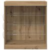vidaXL LED Sideboard Artisan Oak 23.82 x 14.57 x 26.38 in