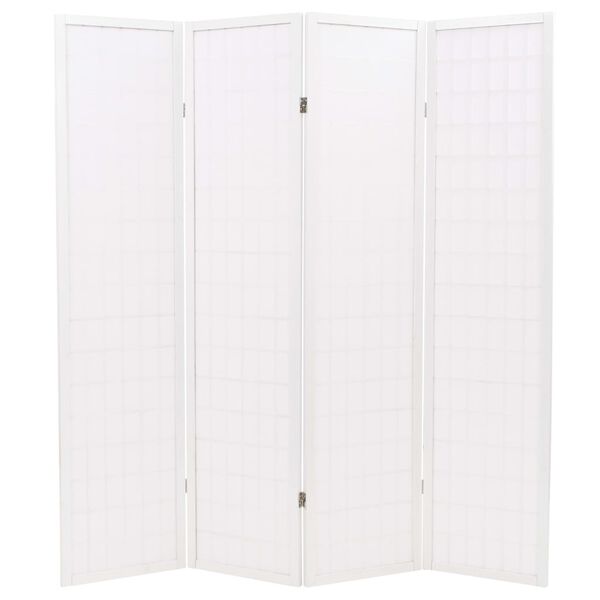 vidaXL Folding 4-Panel Room Divider Japanese Style 63"x66.9" White