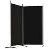vidaXL 2-Panel Room Divider Black 68.9"x70.9" Fabric