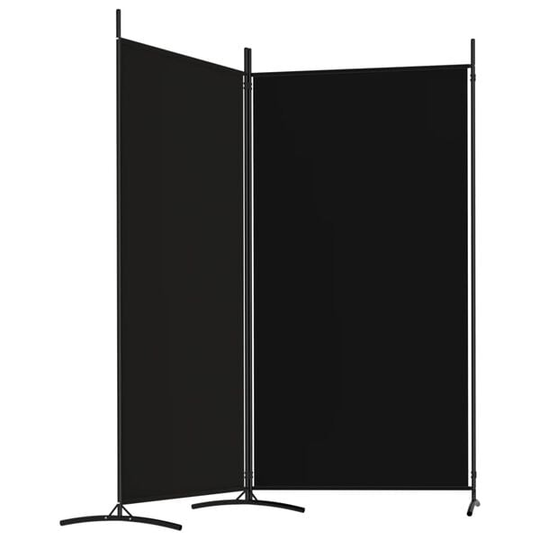 vidaXL 2-Panel Room Divider Black 68.9"x70.9" Fabric