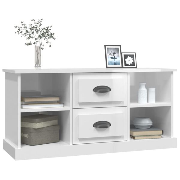vidaXL TV Cabinet High gloss white Engineered wood Medium TV Cabinet