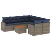 vidaXL 9 Piece Patio Sofa Set with Cushions Gray Poly Rattan