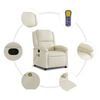 vidaXL Massage Recliner Chair Cream Faux Leather, Metal, Plywood Standard