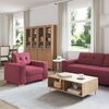 vidaXL Sofa 3 pcs Wind Red Linen-blend Fabric