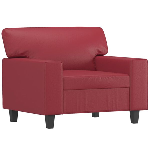 vidaXL Sofa Chair Wine Red Faux Leather, Metal, Textilene 23.6 in