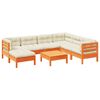 vidaXL Garden Sofa Set Wax brown, Cream
