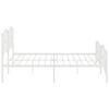 vidaXL Bed Frame White Powder-Coated Steel Double Bed Frame