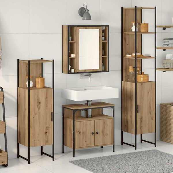 vidaXL Bathroom Cabinet Set Other 4 pcs artisan oak Engineered wood
