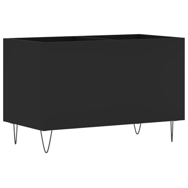vidaXL Record Cabinet Black Engineered wood, Iron Medium Cabinet