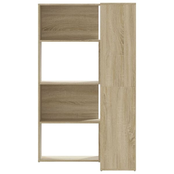 vidaXL Corner Bookcase Sonoma oak Engineered wood 4-Tier Corner Bookcase