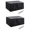 vidaXL Garden Furniture Cover Set of 2 Black Polyethylene