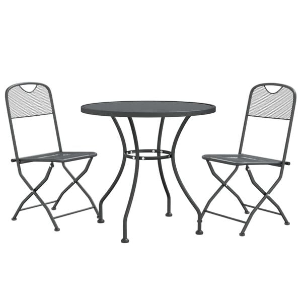 vidaXL Garden Dining Set Anthracite Expanded metal mesh with e-coating