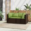 vidaXL Patio Corner Sofa Brown PE rattan Medium Adjustable Feet