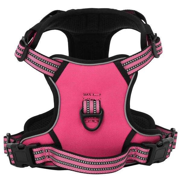 vidaXL Dog Harness Pink Polyester XL Dog Harness Adjustable Armrests