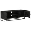 vidaXL TV Cabinet Black Solid Mango Wood and Iron 43.3 x 11.8 x 15.7 in