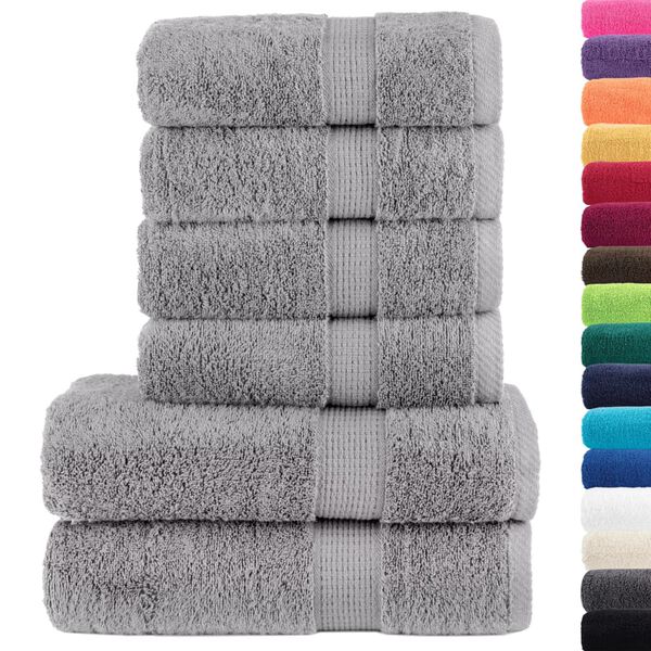vidaXL Towel Set Gray 100% Cotton