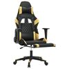 vidaXL Gaming Chair Black and Gold Faux Leather, Metal, Plywood, Foam