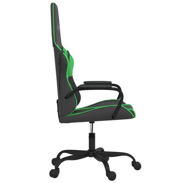 vidaXL Gaming Chair Black and Green Faux Leather, Metal, Plywood, Foam