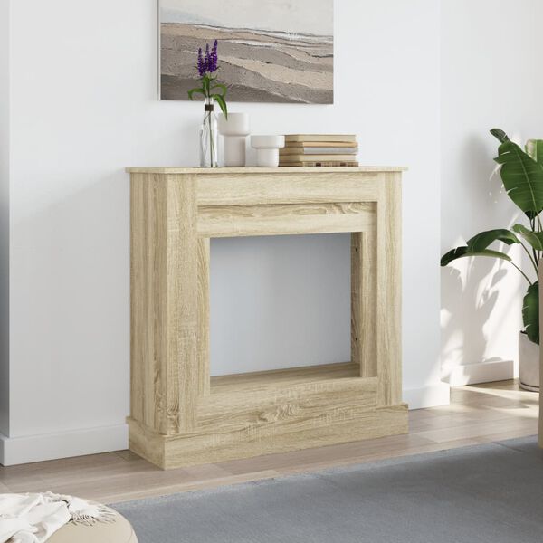 vidaXL Fireplace Surround Sonoma Oak 35.4x11.8x35.4" Engineered Wood
