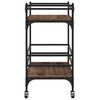vidaXL Kitchen Trolley Brown Oak 32.3"x15.7"x30.9" Engineered Wood