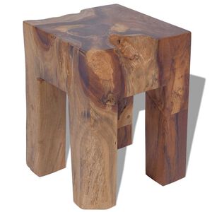 vidaXL Stool Brown Solid teak wood Classic/Traditional Stool Square