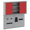 vidaXL Tool Cabinet and Pegboard Set 3 pcs Red 100 x 20 x 115 cm Steel