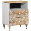 vidaXL Bedside Cabinet Mango natural with white Solid mango wood Compact