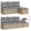 vidaXL Garden Sofa Set Beige PE Rattan 8 Piece Set Adjustable Armrests