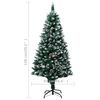 vidaXL Christmas Tree Green and White PVC and Steel Medium