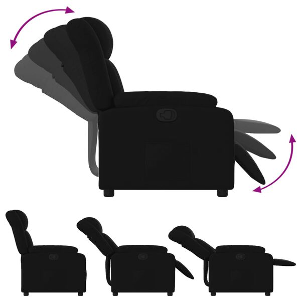 vidaXL Recliner Chair Black 100% polyester, metal, plywood Single