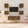 vidaXL Wall-mounted TV Cabinet Set of 5 Smoked oak Engineered wood