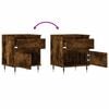 vidaXL Bedside Cabinet Set of 2 Smoked Oak Engineered Wood Medium