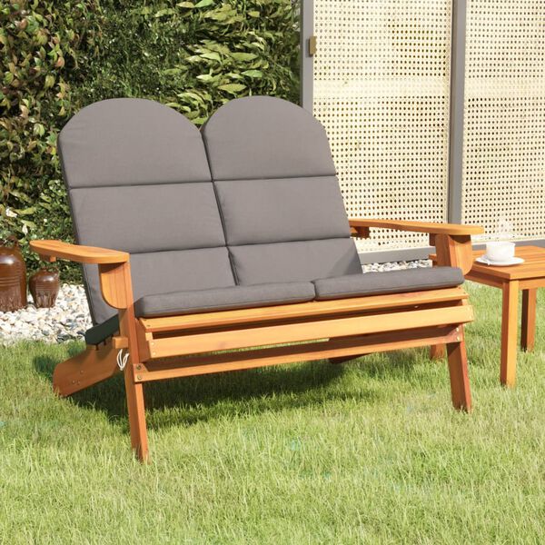 vidaXL Garden Bench Brown and dark grey Solid Acacia wood and polyester
