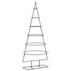 vidaXL Metal Christmas Tree Black Powder-coated steel 59.1 in tall