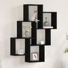 vidaXL Wall Shelf Black Oak 30.71 x 5.91 x 36.22 in Engineered Wood