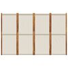vidaXL 4-Panel Room Divider Light Gray 110.2"x70.9"