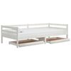 vidaXL Day Bed Drawer White Solid Pine Wood Standard Day Bed Drawer