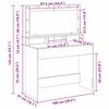 vidaXL Dressing Table with Shelf Grey Sonoma 39.37 x 16.14 x 53.15 in