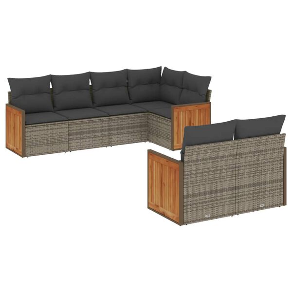 vidaXL Garden Sofa Set Grey, Dark Grey
