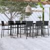 vidaXL Garden Dining Set Black Powder-Coated Steel, Tempered Glass, Plastic