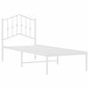 vidaXL Bed Frame White Powder-Coated Steel Small Single Bed Frame