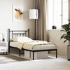 vidaXL Bed Frame Black Powder-Coated Steel 35.4 x 74.8 in Bed Frame