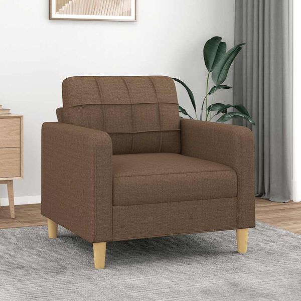 vidaXL Sofa Chair Brown Fabric (100% polyester), metal, textilene Single